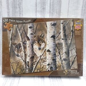 Puzzle Fleeting Glimpse 500 Pc Jigsaw  Wolf in Winter Trees Forest Wild
